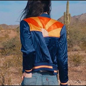 Navy Rising Sun Bomber Jacket by Classic Rock Culture